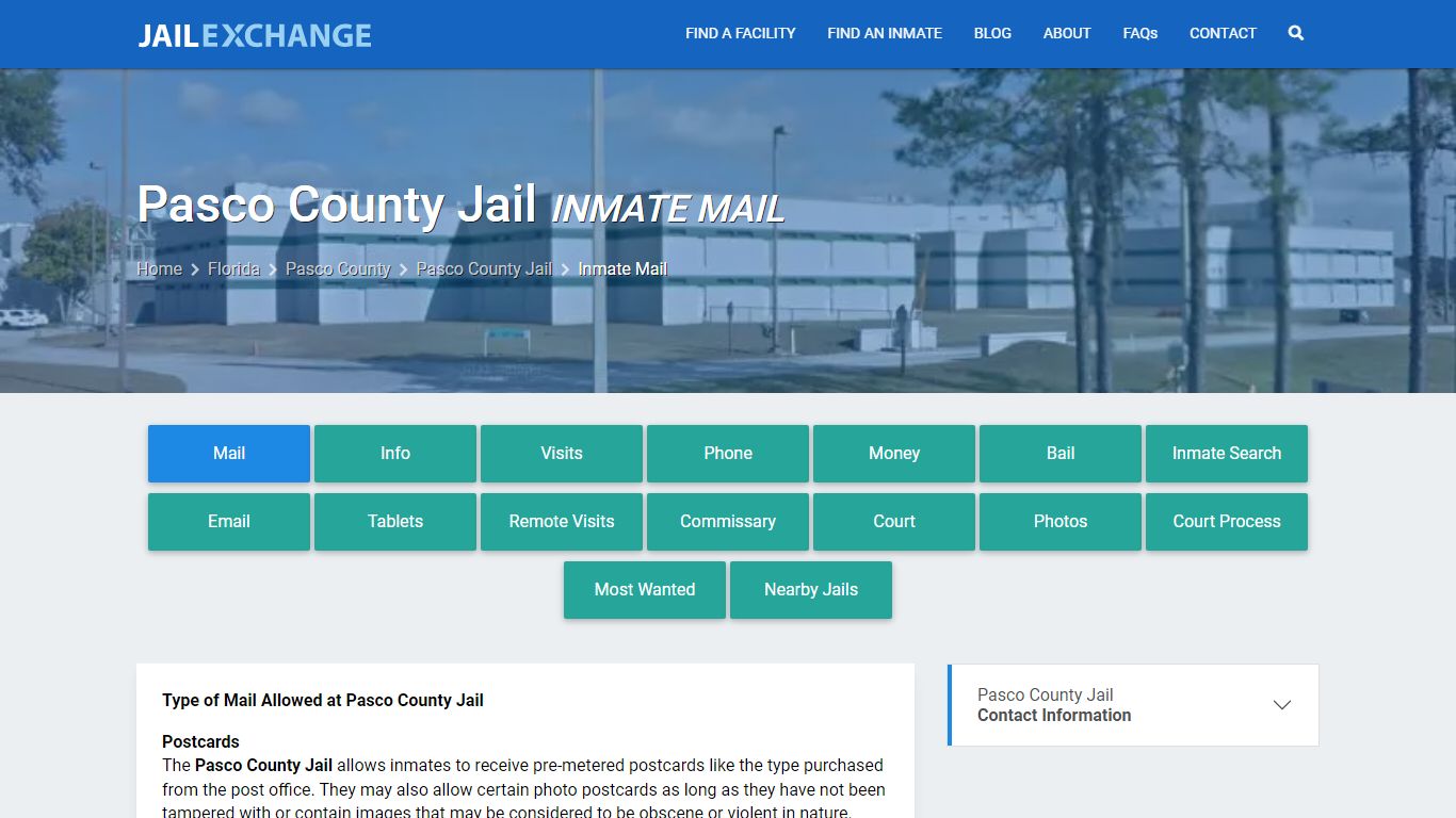 Inmate Mail - Pasco County Jail, FL - Jail Exchange